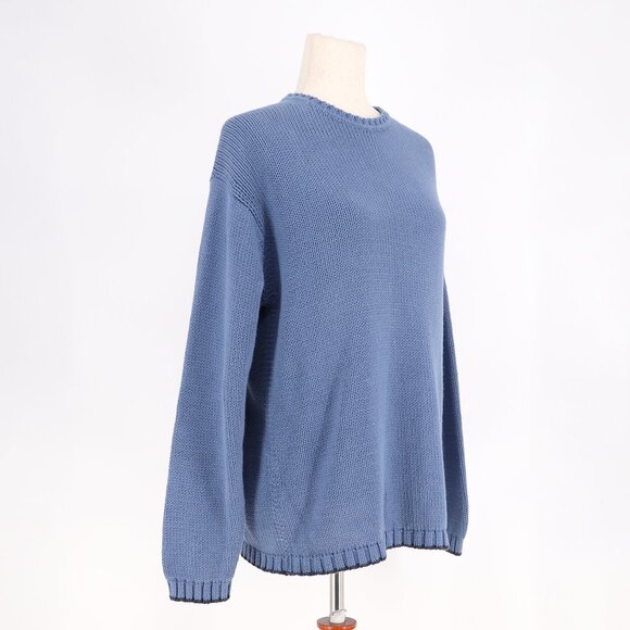 VINTAGE Y2K GAP '00 Men's Cotton Knit Crew Neck Sweater Faded Blue Size L - Picture 2 of 7
